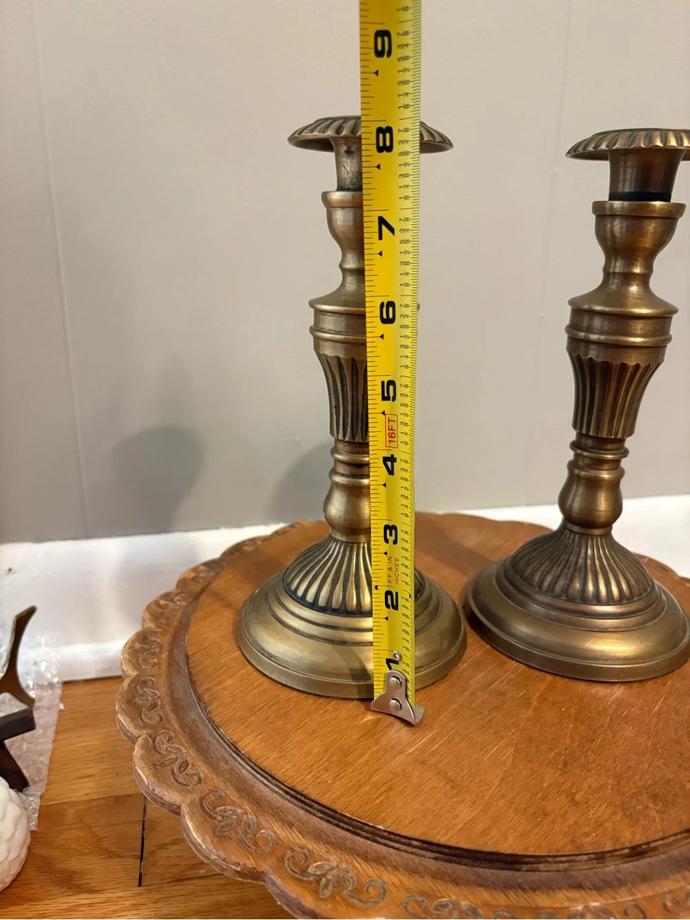 Pair of Vintage Brass Candlestick Holders Ornate